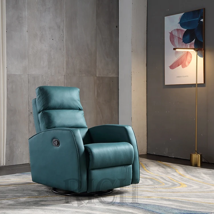 modern ergonomic rotating recliner chair single reclining chair with footrest luxury swivel leather recliner chair with arms