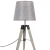 Import Modern Home Decor Antique Wooden Base Tripod Desk Light Fabric Linen Shade Table Lamp Bedside Reading Lamp from China