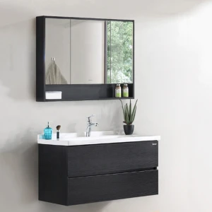 Modern plywood solid wood classical wall hung bathroom cabinet