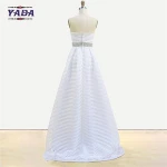Modern strapless a-line trailing off-shoulder traditional elegant bridal wedding dresses simple with beaded