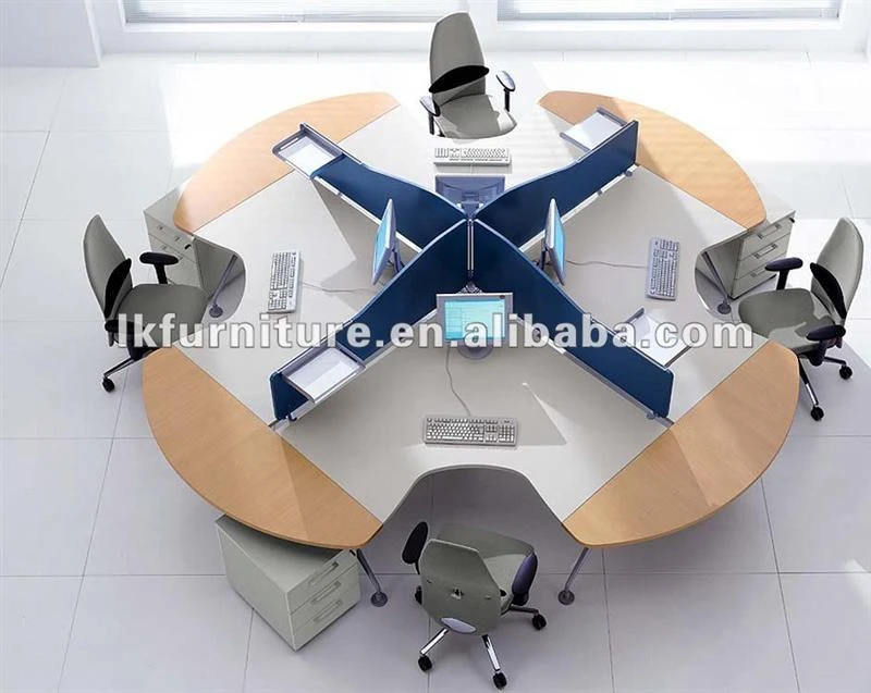 Modern Style Office Round Workstation For Four Persons