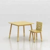 Modern wooden children drawing table and 2 chairs for home