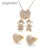 Import Mother&#39;s day gold jewelry set great love trendy earrings necklace heart jewelry from China