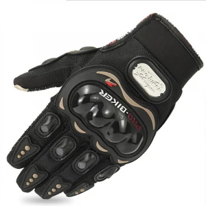 motorcycle gloves touch screen summer motorbike powersports protective racing gloves (Black)