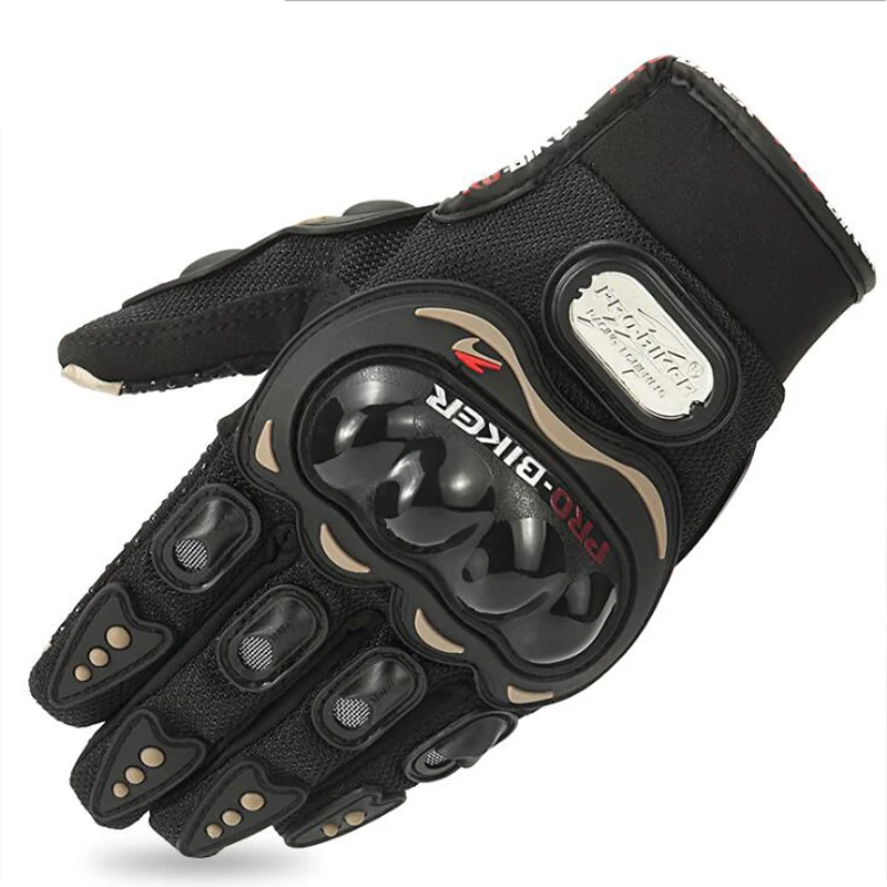motorcycle gloves touch screen summer motorbike powersports protective racing gloves (Black)