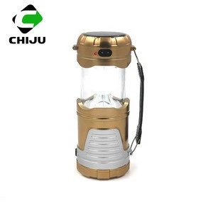 Multi-functional waterproof AC USB charged portable rechargeable camping solar lantern