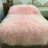 Muti Colors Pale Pink Wholesale Natural Long Wool Mongolian Lamb Fur