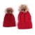 Import N1489 2pcs/set Parent Child Caps Pure Color Winter Cap Warm Knitted Thicken Cap Pom Pom Hats Beanie Mom Baby knitted Hats from China