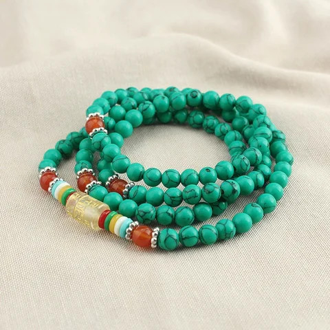 National Wind Tibetan wholesale multi-ring bracelet long necklace 108 Buddhist beads bracelet jewelry woman