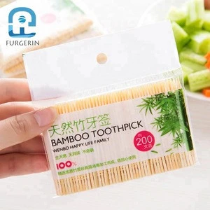 Natural 200 Pieces In One Pack 6.5cm Disposable Bamboo Wooden Toothpick For Hotel