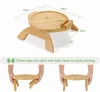 Natural Bamboo Sofa Tray Table Clip on Side Table Couch Arm with 360 Rotating Phone Holder Couch Tray for Arm Sofa Table