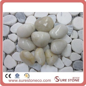 Natural cheap price white cobble stone for garden paving decoration