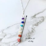 Natural Gemstone Bead Necklace Spiritual Jewelry 7 Chakra Necklace Stainless Steel Rainbow Crystals Healing Stones Necklaces