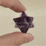 Natural Merkaba Star crystal Stone Carved Point Protection Healing Anti Radiation
