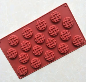 New Arrival DIY 18-Cavity Silicone Mini Round Waffle Maker Waffle Biscuit Cookie Mold