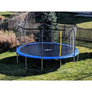 New arrival guangzhou outdoor mini rectangular trampoline 16ft 10ft 12ft 14ft trampoline with safety net