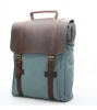 New arrival young men canvas laptop leather backpacks