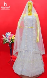 New Collection Elegant Grey Sequin Net Lehenga Choli with Dupatta Indian and Pakistani Clothing at Bulk Price
