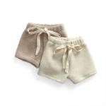 New Custom Pure Color Newborn Baby Autumn Clothes Baby Bottoms Shorts Cotton Terry Shorts with Belt