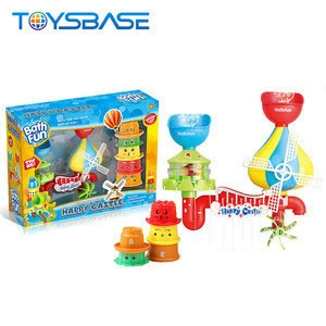 New Design Happy Castle Combination  Plastic Baby Water Pipes Bath Toy