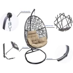 New design Patio Wicker outdoor indoor furniture Hanging Egg Chair rattan Swing chair