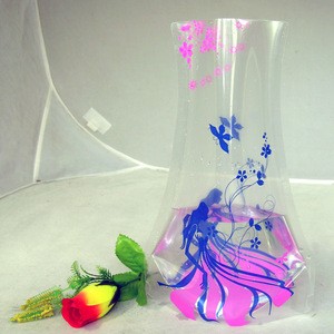 New design plastic pvc foldable flower vase
