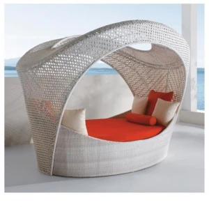 New design rattan outdoor furniture round rattan bed