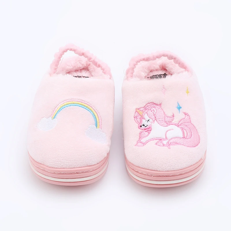 New product children slipper 2020 super soft velvet pink color children slippers for girl