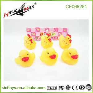 new products vinyl animal chicken duck toys soft baby bath toys for kids 6pcs PVC packing