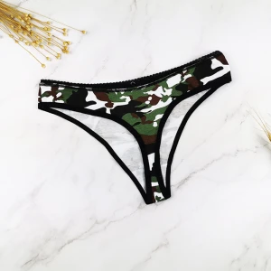 New Sexy Women Panties Camouflage Fashion Cotton G String Soft Breathable Thong