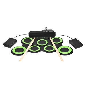 Newest Electronic Roll Up Drum Hizek 7 Pad Portable Electronic Drum Pad kits Foldable Practice Instrument With 2 ColorOptional