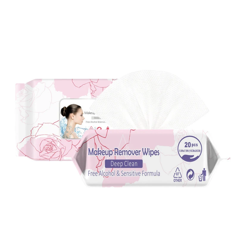 Non Alcoholic Bamboo Small Pack Exfoliating Removes Excess Dirt Mini Makeup Remover Cleansing Wet Wipe Towelette