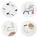 Nordic absorbent heat insulation non-slip tea coffee pad round custom creative ceramic coasters mat