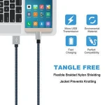 Nylon Braided Micro USB Cable 1m 2m 3m High Speed 2.0 USB to Micro USB connector Charging Cord audio video cable