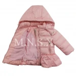 ODM Custom best sale pink  tight waist cotton-padded jacket baby girls winter jacket and coat