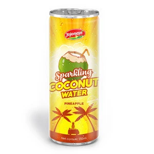 OEM beverages 250ml Canned Sparkling coconut water with Pineapple Juice Coconut water wholesales