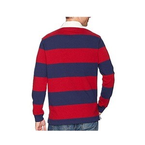 Oem Cheap Striped Rugby Polo Shirt Long Sleeve Wholesale