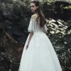 Oem Half Sleeves Ball Gown White Lace Modern Wedding Dresses Patterns Bride Robe De Marie Princesse Vestido De Novia Civil