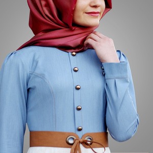 OEM Service Supply Type And Adults Age Group Women Muslim Fashion Lace &amp;Denim Muslim Dress