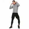 OEM Your Own Design Zip Sport Hoodies Sweatshirt And Tights Set Mans Fitness Gym Sportswear