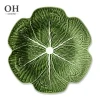 Ohere green ceramic cabbage Dinner Dessert Charger Plates sets luxury dinnerware For Wedding Party