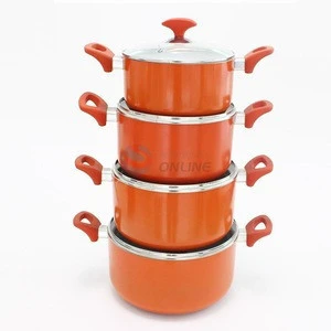 Orange Double Bottom Non-Stick Stockpot with two Handle