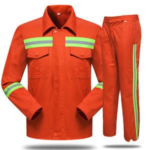 Orange Flame Retardant Safety Uniform For Construction Workers