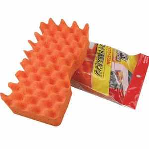 Orange Weave Sponge Car Wash Brush