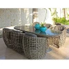 outdoor garden furniture patio restaurant luxury modern design set rattan wicker bamboo dining chair