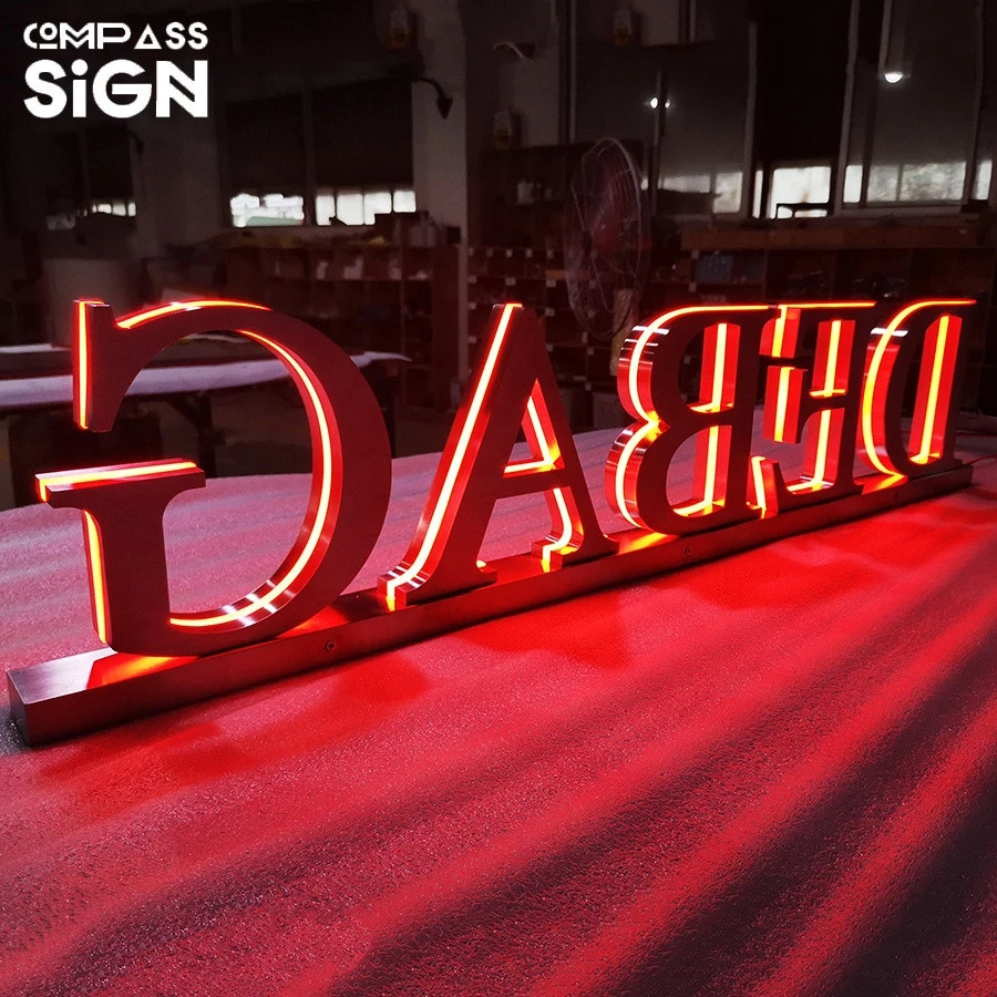 Outdoor light up letter backlit acrylic 3D led channel letters sign