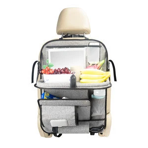 oxford waterproof folding backseat protector car ipad holder organizer with tray for kids