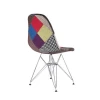 patchwork fabric covered plastic restaurant chair