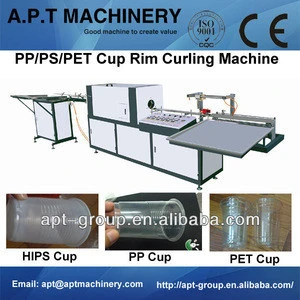 PET Juice/Water Drinking Glass Rim Rolling Machine for Indian market