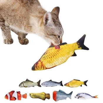 Pet soft electronic fish shape cat toy electric USB charging simulation fish toy funny cat chewing game interactive cat toy